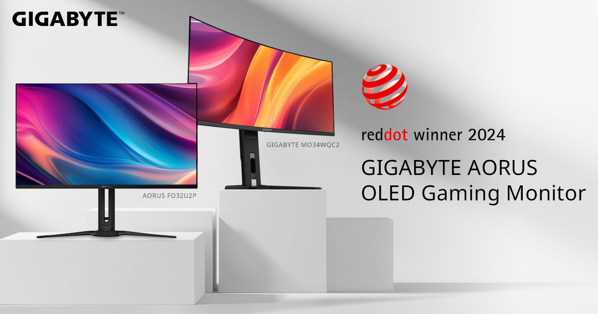 GIGABYTE OLED Gaming Monitors Win Red Dot Design Award and Receive Media Acclaim