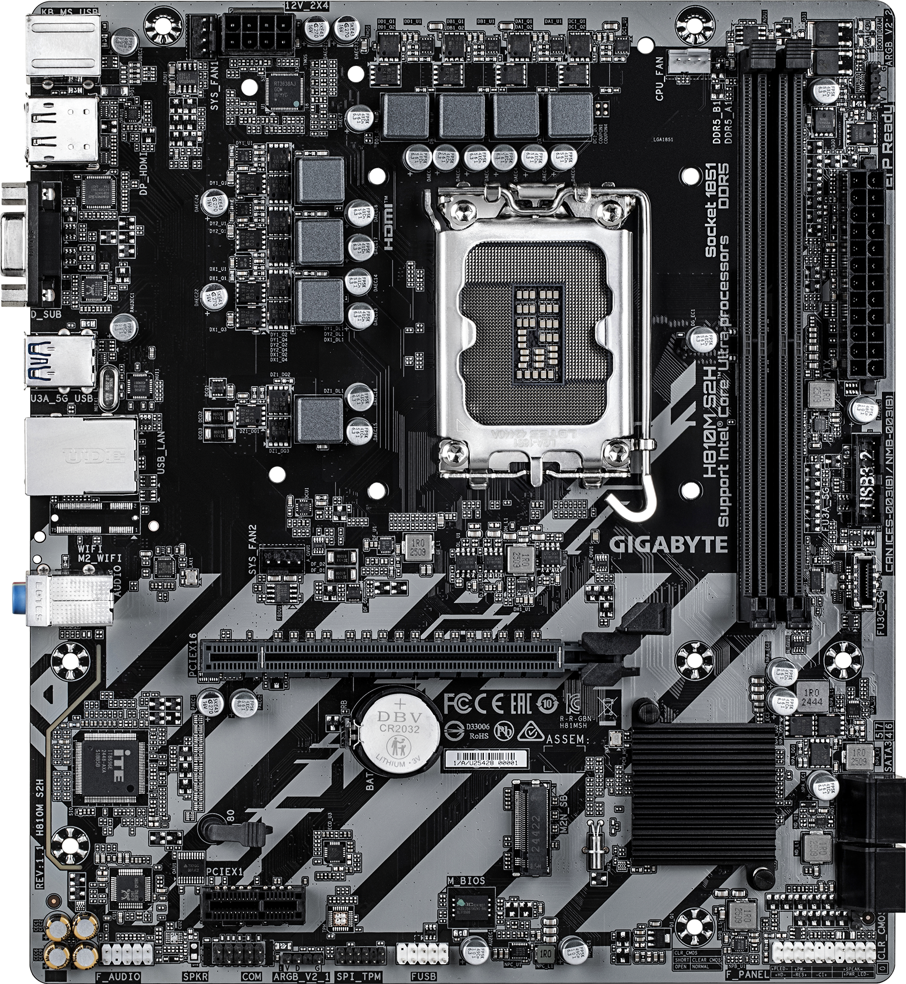 Motherboard Gigabyte H810M S2H DDR5 LGA1851 para Intel Core Ultra — foto 6