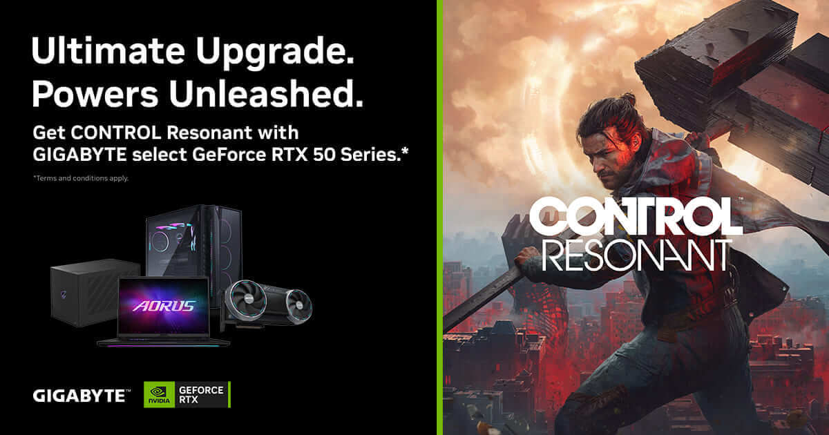GIGABYTE Collaborates with NVIDIA to Enhance Gaming with GeForce RTX™ 50 Series and CONTROL Resonant Bundle