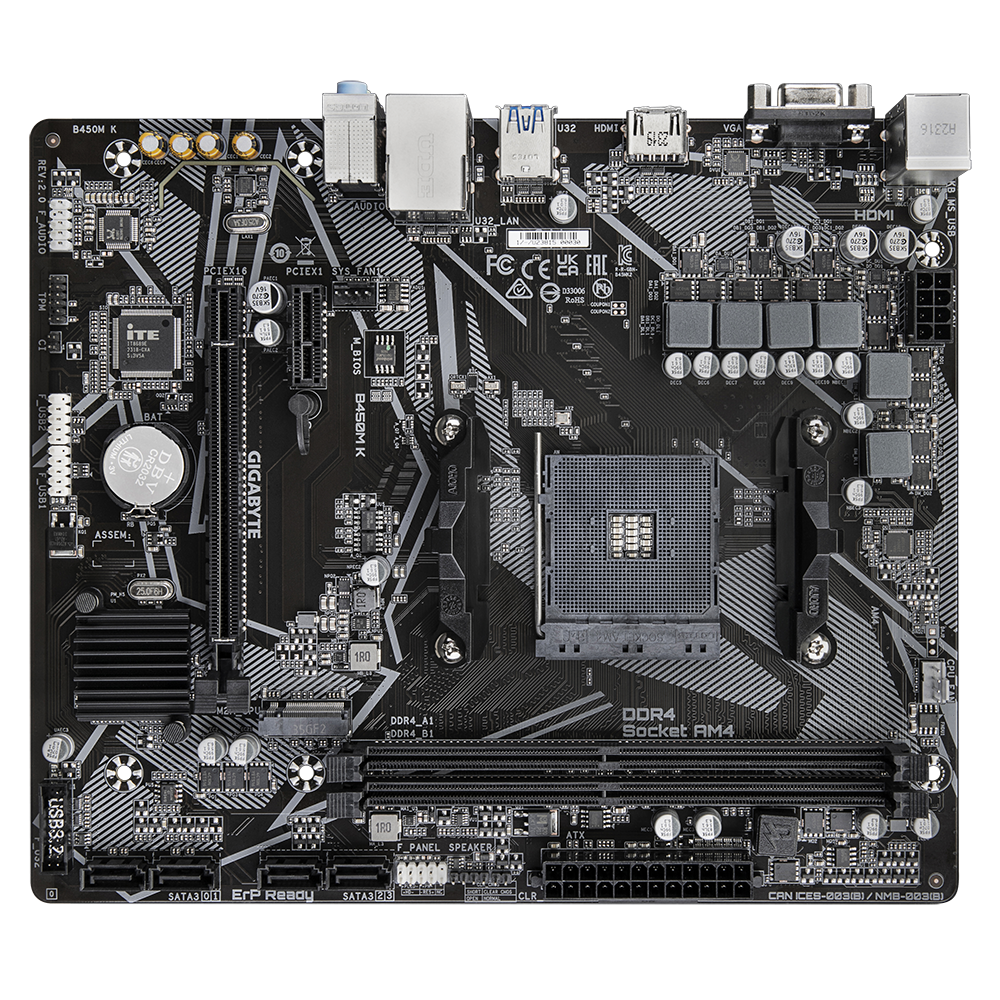 Gigabyte B450M K AMD AM4 DDR4 Micro-ATX Motherboard 4719331849801