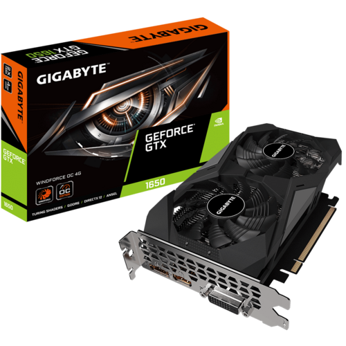 GeForce® GTX 1650 D6 WINDFORCE OC 4G (rev. 1.0) Key Features | Graphics  Card - GIGABYTE Global