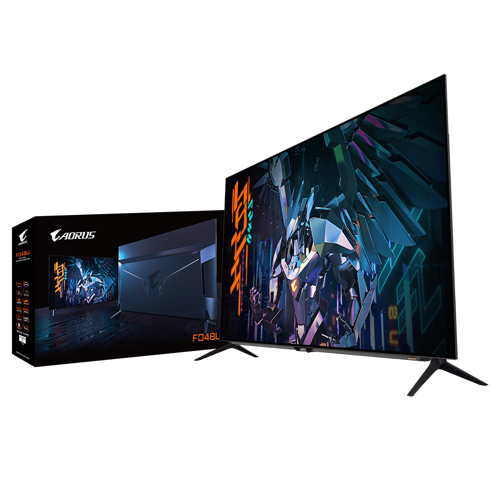 Monitor gigabyte aorus fo48u | 120,6 cm (47,5") | 3840x2160 | 120hz | oled | 1ms | 2xhdmi displayport usb-c 2xusb3. 0 | zvočniki | srgb130% | freesync premium | gaming monitor 1 Aorus fo48u gaming monitor key features | monitor - gigabyte komponentko