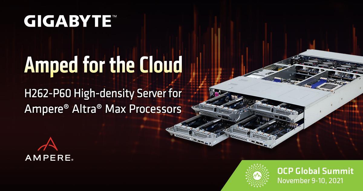 GIGABYTE、2021 OCP Global Summitで Ampere<sup>®</sup> Altra<sup>®</sup> Maxプロセッサー対応サーバーの拡充を発表