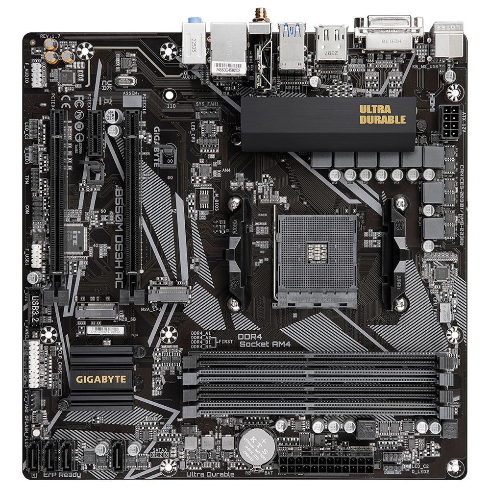 Gigabyte Ultra Durable B550M DS3H AC Gaming Desktop Motherboard