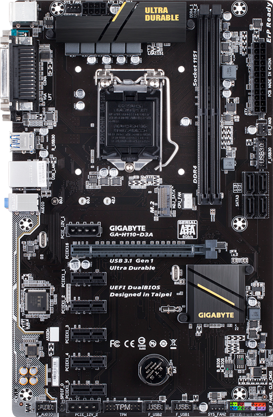GIGABYTE H110-D3A マザーボード GA-H110-D3A (Rev. 1.0) Motherboard Specifications - GIGABYTE Global