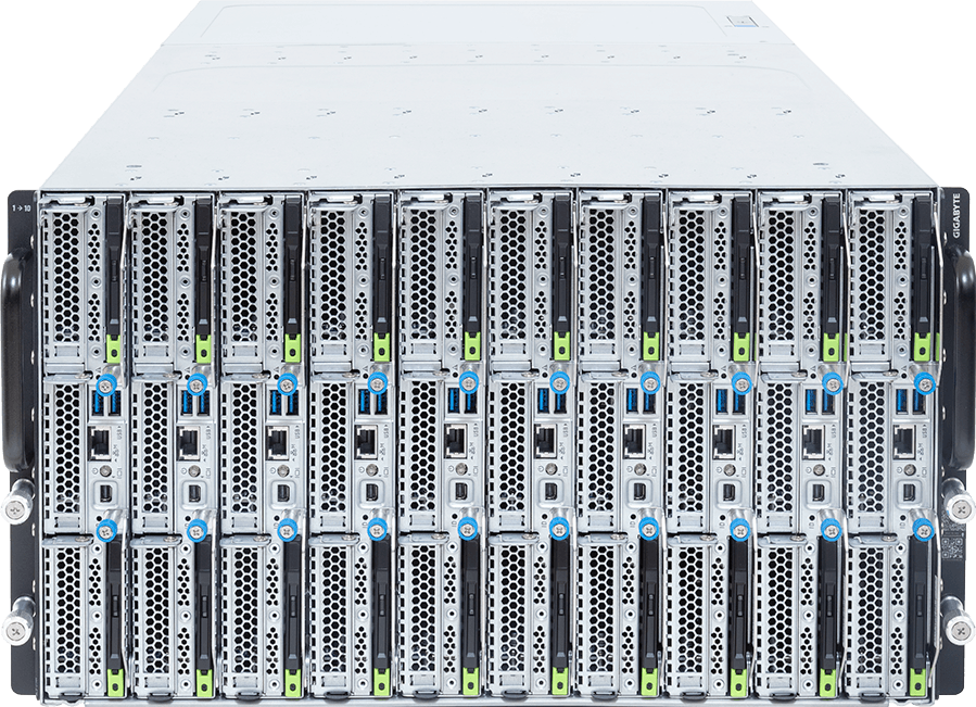B685-D80-LS1 - Blade Server - AMD EPYC™ 9006 SP7 Server Processors - 6U 10-Node DP 20-Bay E3.S Gen6 NVMe DLC