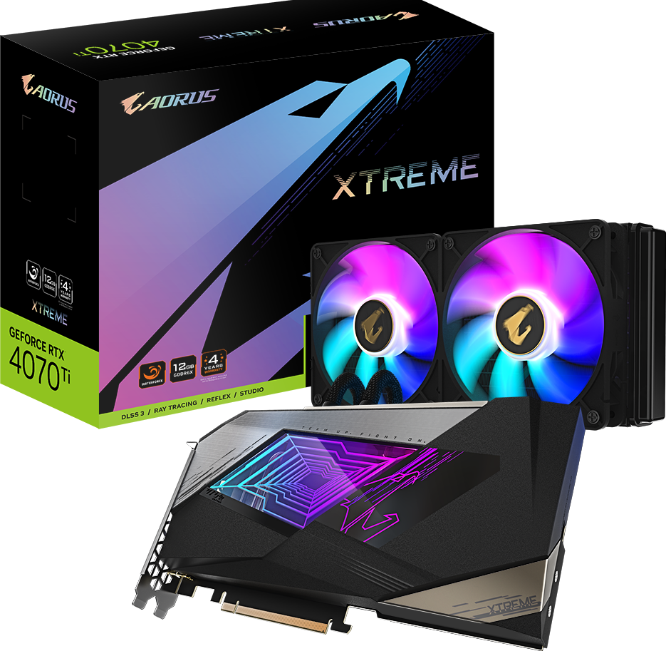 【美品】Gigabyte AORUS RTX 4070 Ti 12GB AORUS GeForce RTX™ 4070 Ti 12GB XTREME WATERFORCE Graphics Card