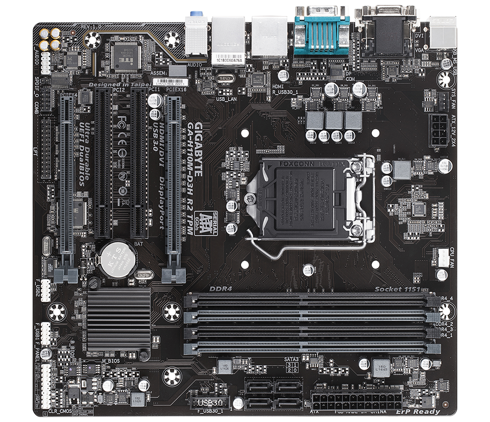 GAH110MD3H R2 TPM (rev. 1.0) Key Features Motherboard GIGABYTE