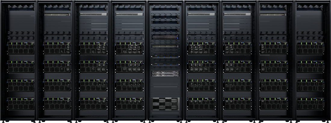 Figure 4: GIGAPOD with Air Cooling: 8 GPU Compute Racks