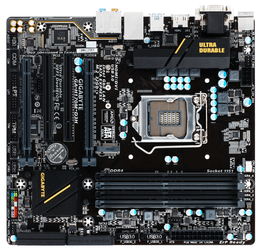 i7-7700+GA-H170M-D3H DDR3+メモリ4GB+クーラー GA-H170M-D3H｜AORUS - GIGABYTE Global