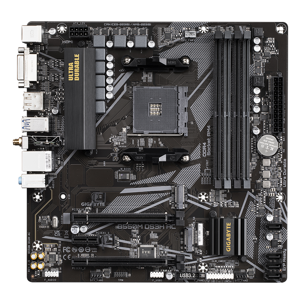 GIGABYTE B550M DS3H AC Motherboard - GIGABYTE 