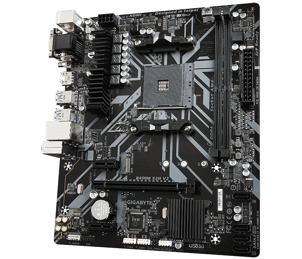 New build, B450 ds3h. Not posting and orange light on motherboard