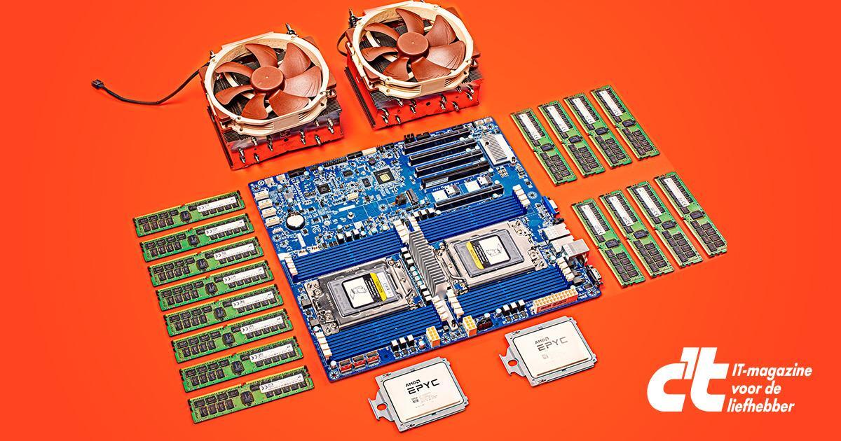 GIGABYTE MZ72-HB2 met 2 × AMD Epyc 7773X in de test