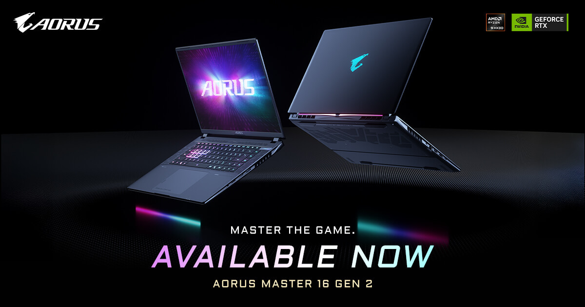 GIGABYTE Announces AORUS MASTER 16 GEN 2 Now Available, Built for AI-Powered Performance and Immersive Play