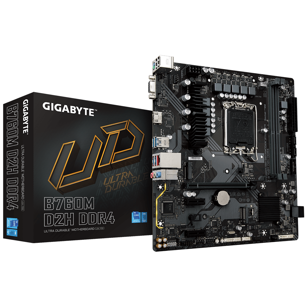 GIGABYTE B760M D2H DDR4 (rev. 1.0) Intel Motherboard Supports Intel 12th, 13th & 14th Gen Processors - Green Apple Compunet