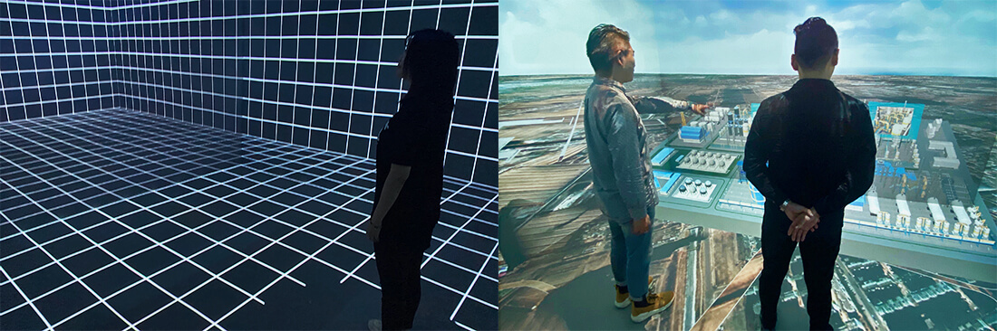 Three-dimensional environments are presented as polygon meshes stretched beyond physical space to create the feeling of space expansion. The great outdoor is transported to your doorstep, and site visits are within reach. (Images provided by ArchiFiction)