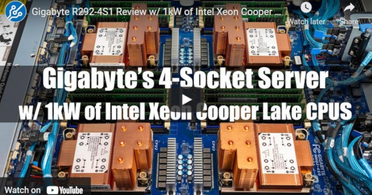 Gigabyte R292-4S1 Review w/ 1kW of Intel Xeon Cooper Lake