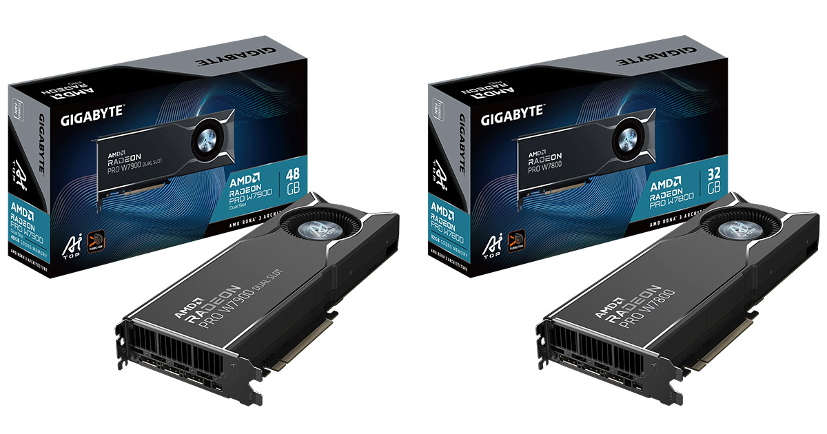 GIGABYTE lance les cartes graphiques AMD Radeon PRO W7000