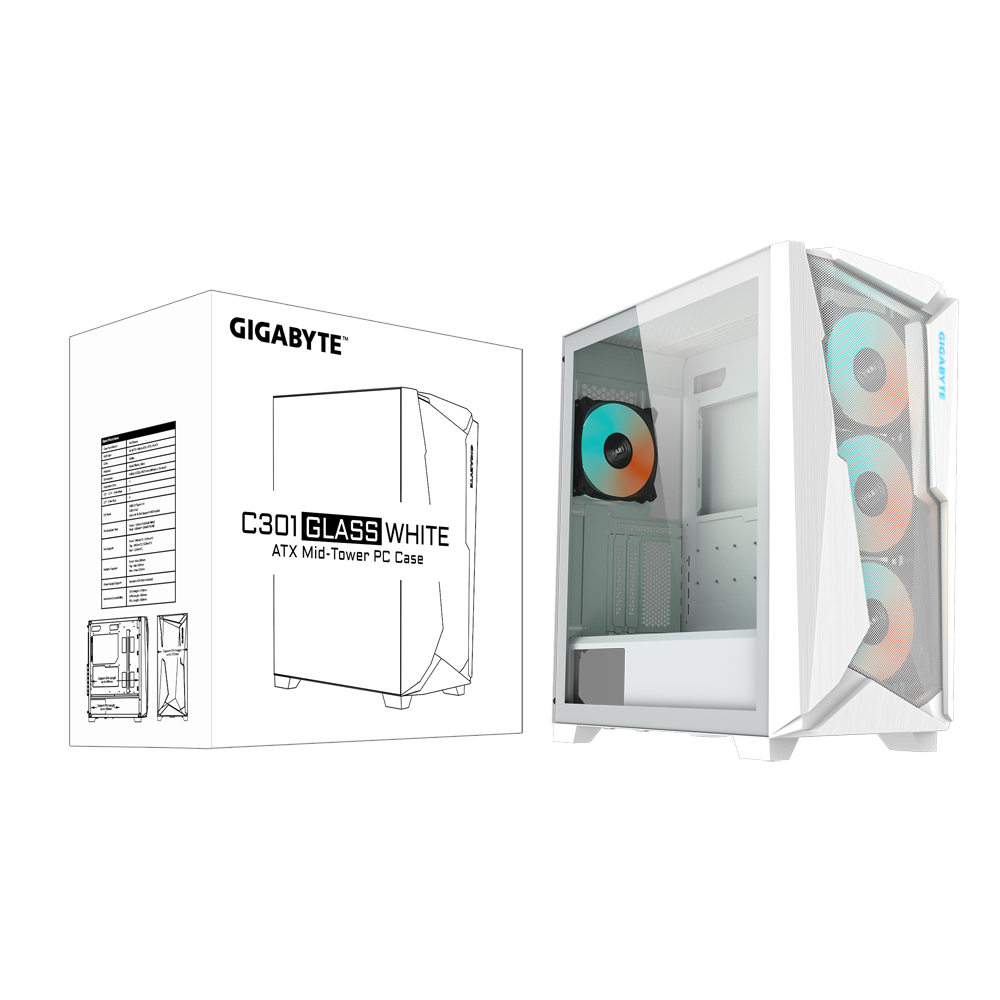 Gigabyte c301 glass white