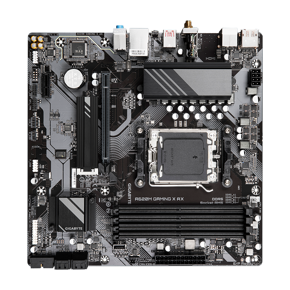 Gigabyte A620M GAMING X  Gigabyte A620M GAMING X carte mère AMD A620  Emplacement AM5 micro ATX