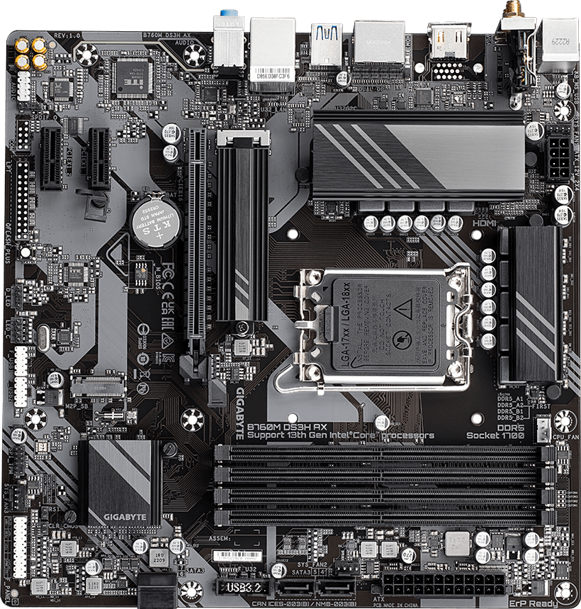 B760M DS3H AX (Rev. 1.x) Motherboard - GIGABYTE Global