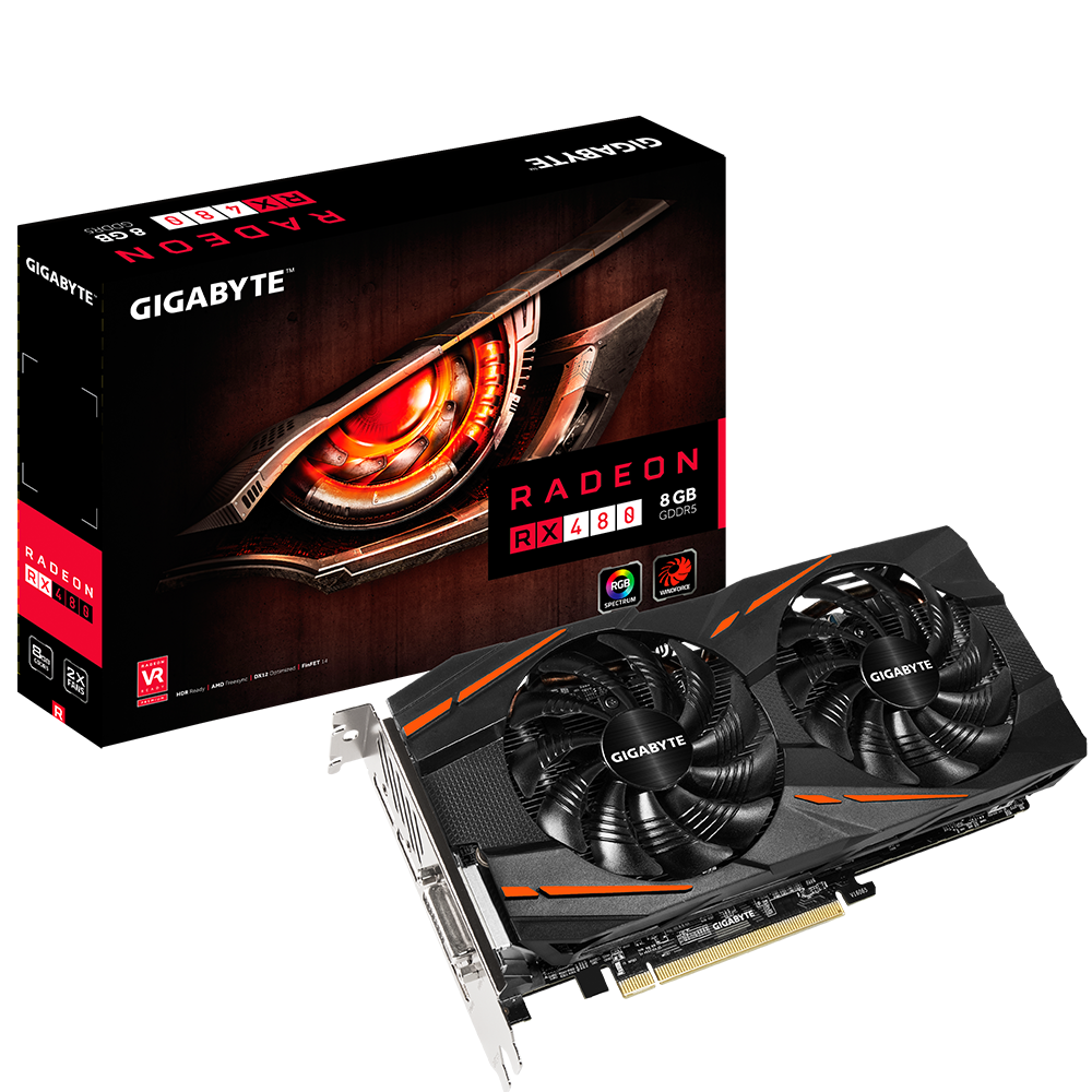 Radeon™ RX 480 WINDFORCE 8G｜AORUS - GIGABYTE Россия