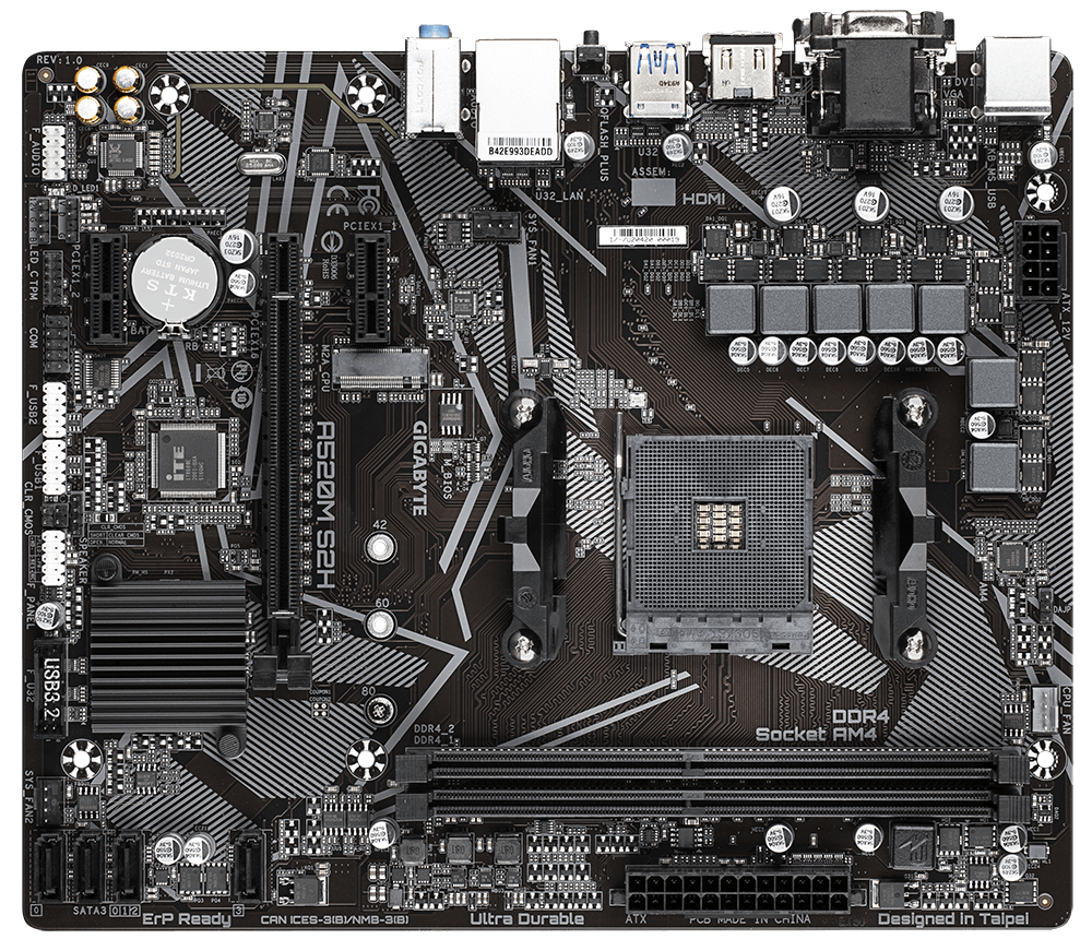 Gigabyte A520M S2H carte mère Emplacement AM4 micro ATX