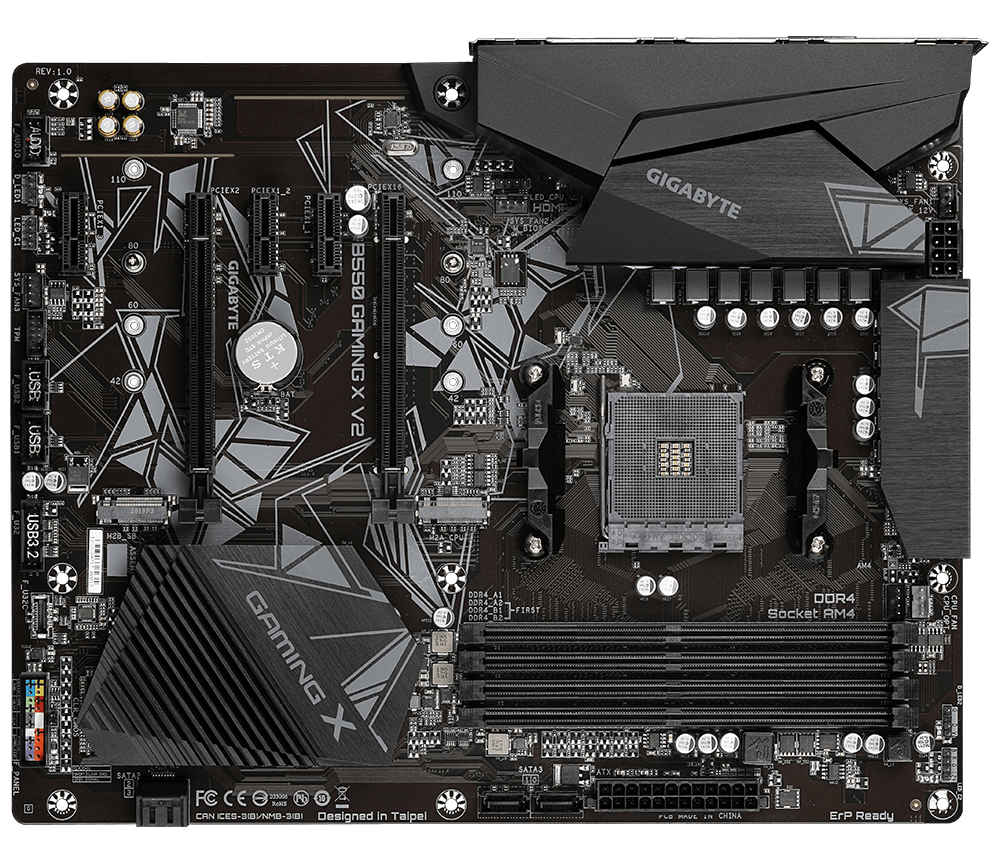 AORUS - B550 GAMING X V2 motherboard with 10+3 Phases