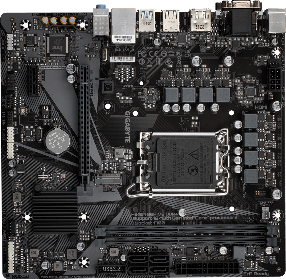 H610M S2H V2 DDR4 (Rev. 1.0) Motherboard - GIGABYTE Global