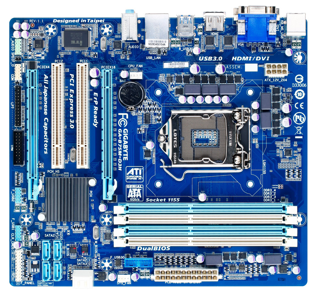 GIGABYTE　MicroATXマザーボード GA-B75M-D3H Rev.1.0