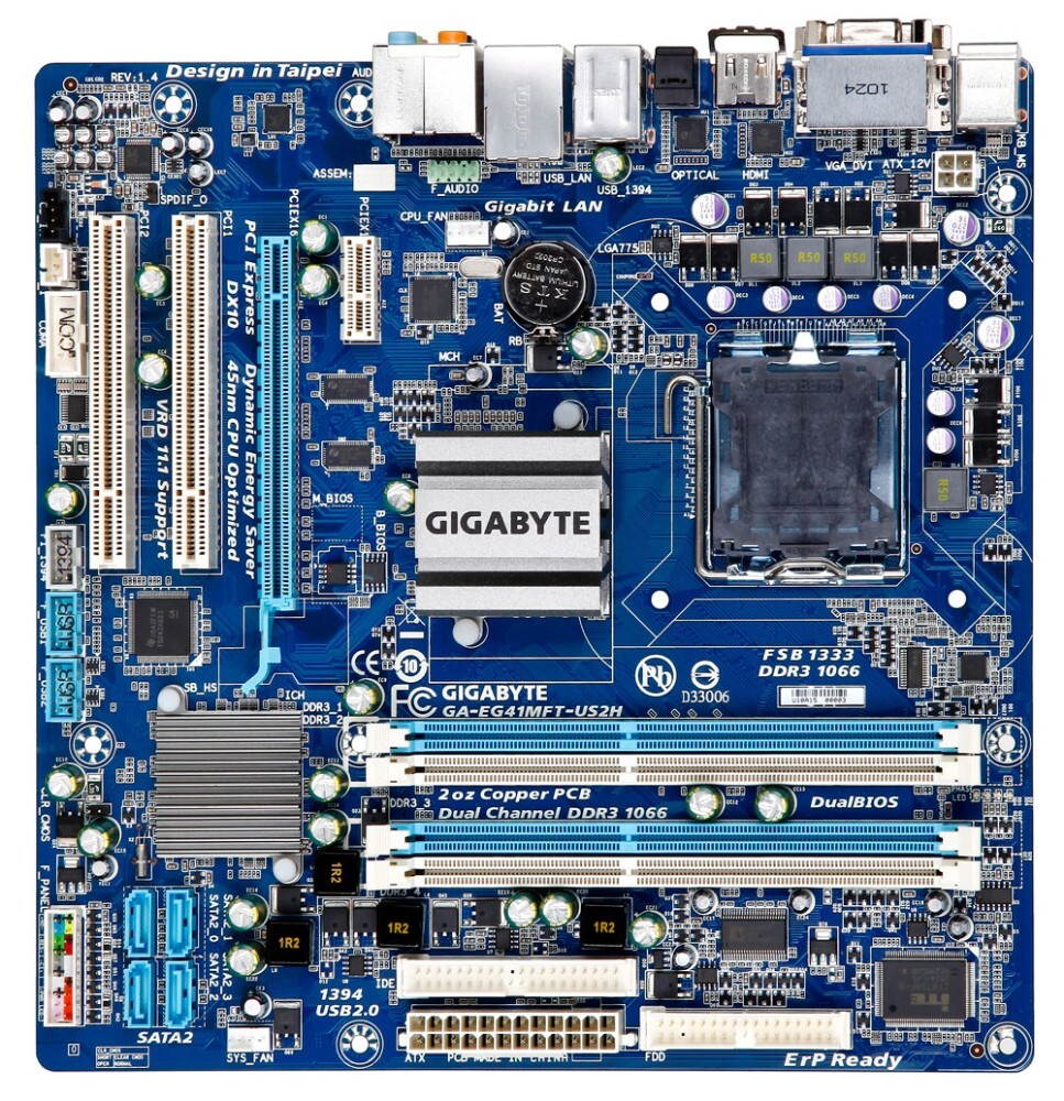 Характеристики материнской платы. Материнская плата Gigabyte ga-eg41mf-us2h. Ga-eg41mft-us2h. Gigabyte eg41mft-us2h. Ga-eg41mft-us2h Rev1.4.