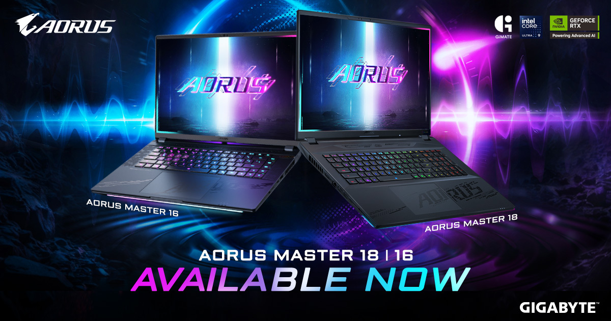 GIGABYTE AORUS AI PCs: MASTER 18 and 16 Are Now Available