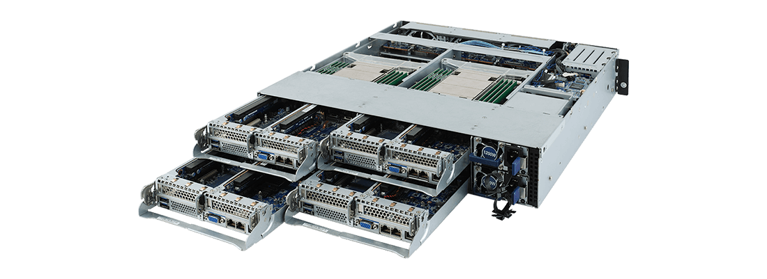 GIGABYTE’s H242 Series multi-node server for edge computing.
