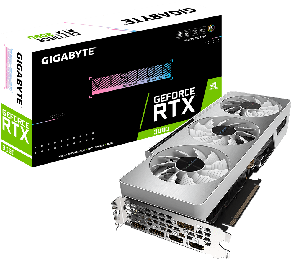 グラフィックボード・グラボ・ビデオカード Gigabyte RTX 3090 GV-N3090VISION OC-24GD GeForce RTX™ 3090 VISION OC 24G - GIGABYTE Global