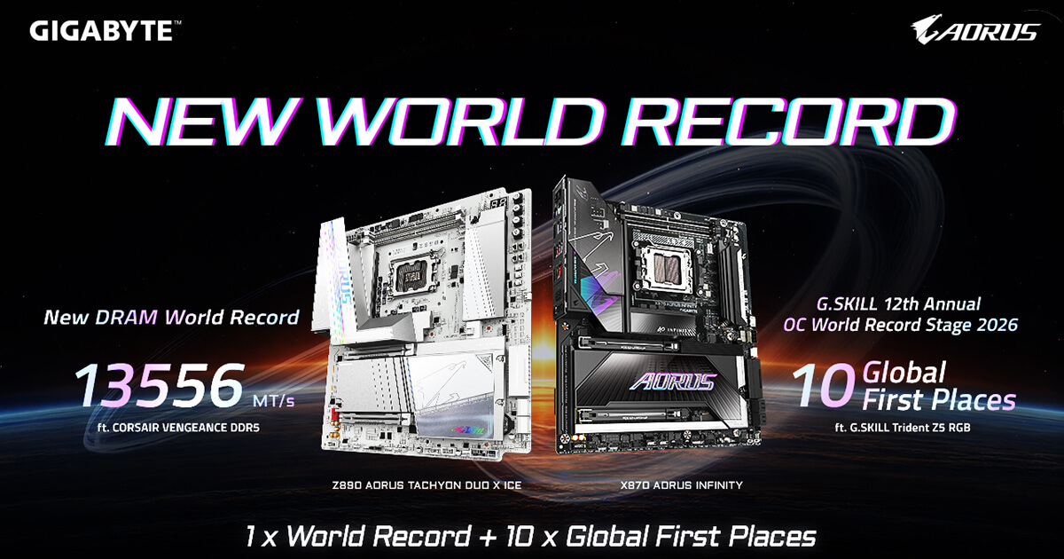 HiCookie and GIGABYTE OC Team Shatter DDR5 World Record and Claim 10 Global First Places at COMPUTEX 2026