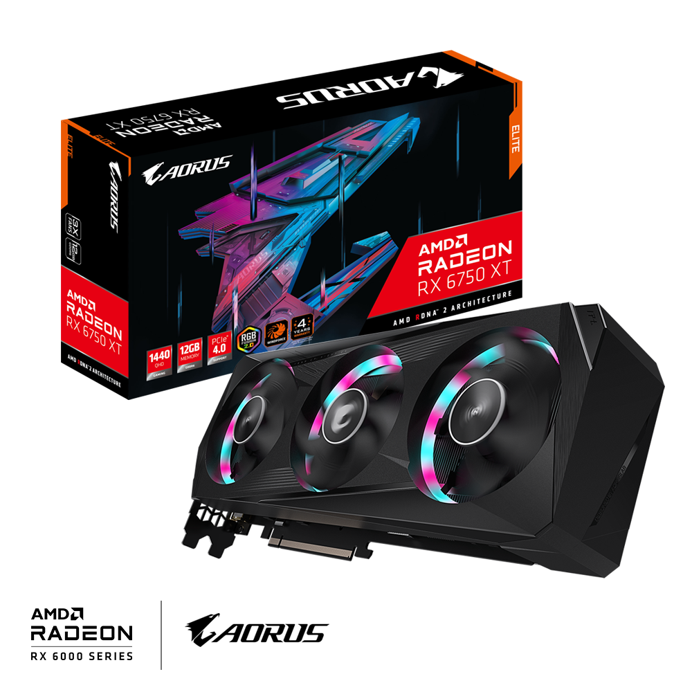 AORUS Radeon™ RX 6750 XT ELITE 12G Gallery | Graphics Card