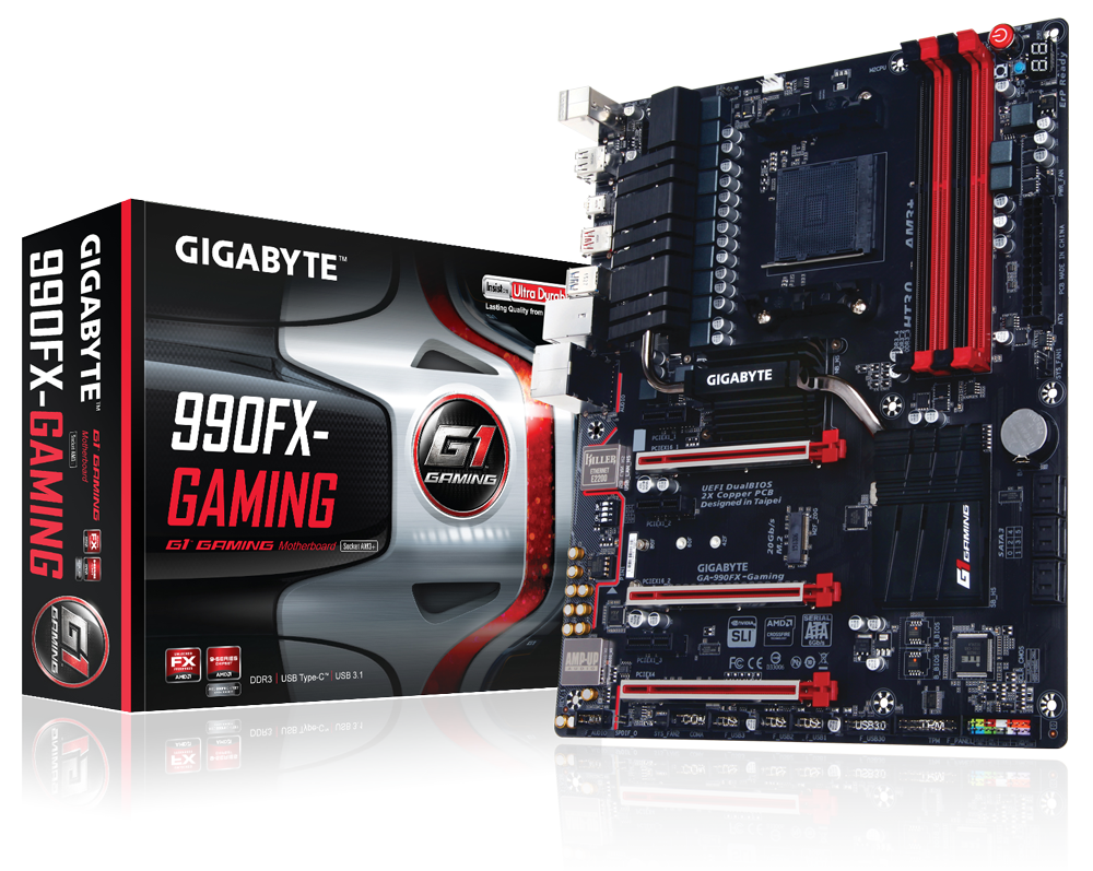 Placa base para juegos Gigabyte Ultra Durable GA-990FX-Gaming - Chipset AMD - Socket AM3 + - GA-990FX-GAMING