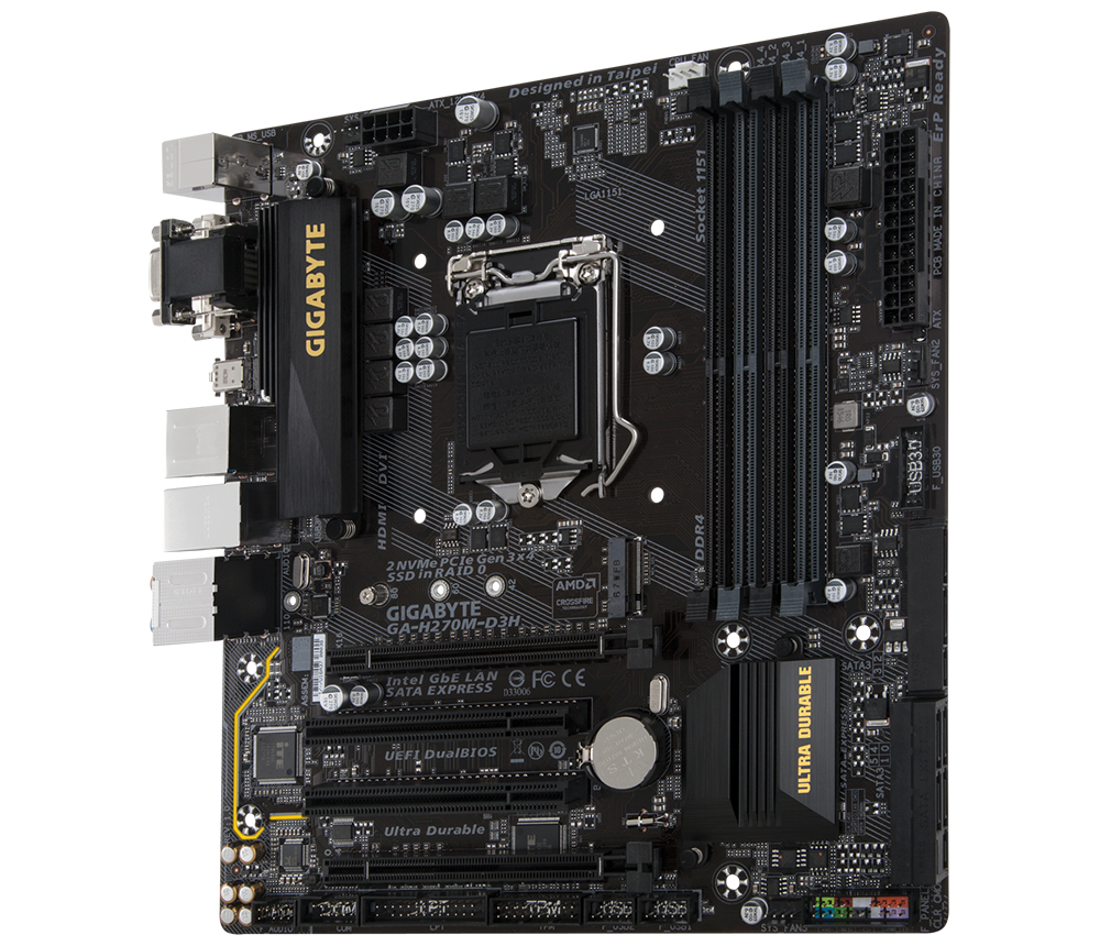 未使用 GIGABYTE MicroATXマザーボード GA-H270M-D3H GIGA-BYTE 【中古】GIGABYTE製 MicroATXマザボ GA-H270M-D3H Rev