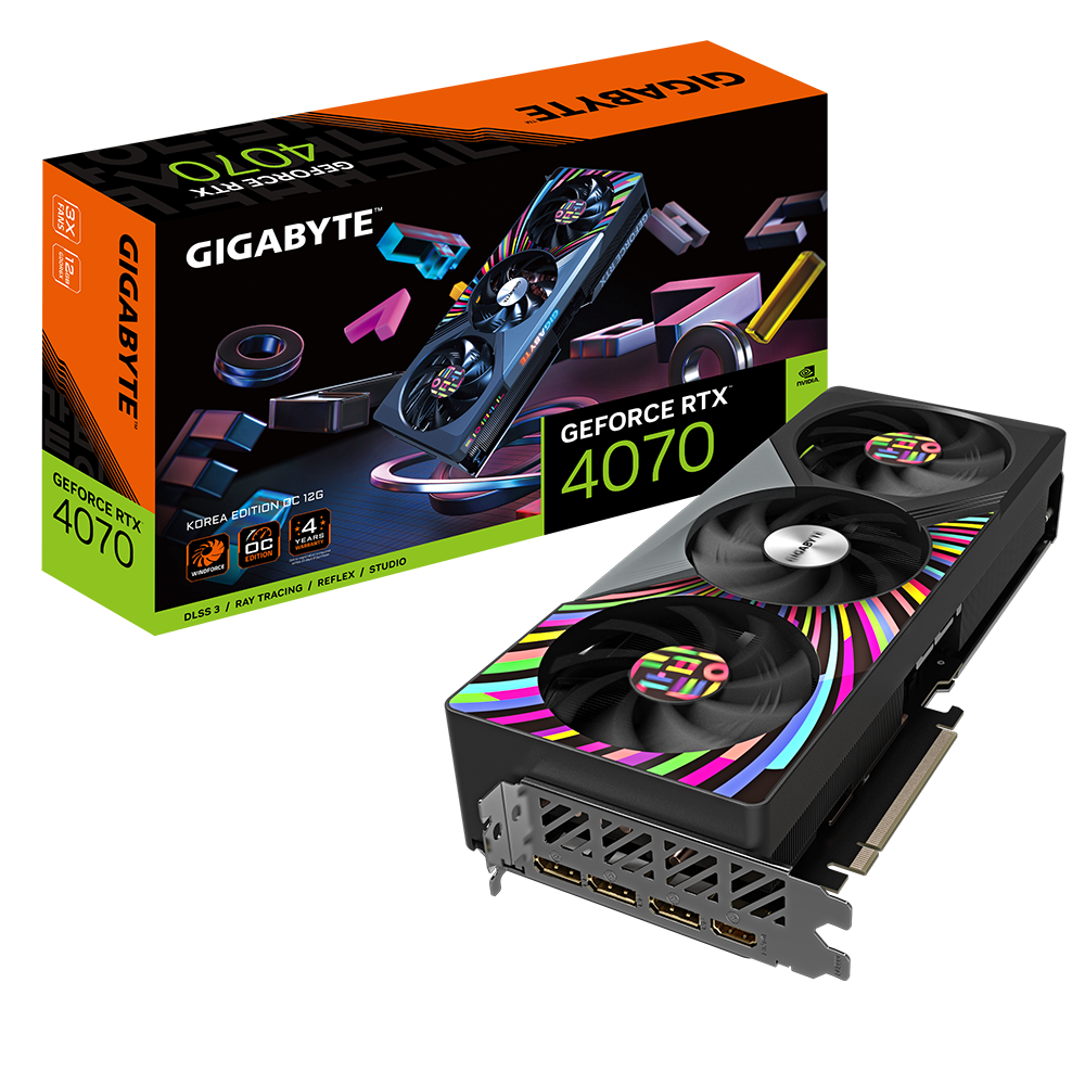 GeForce RTX™ 4070 KOREA EDITION OC 12G Características GeForce RTX™ 4070 KOREA EDITION OC 12G Características