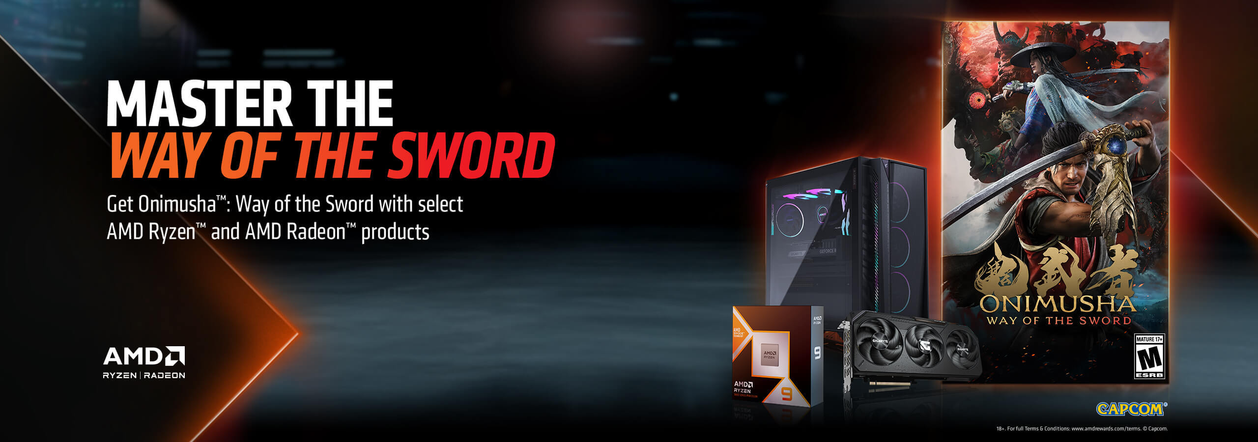 Get Onimusha™: Way of the Sword with select AMD Ryzen™ and AMD Radeon™ products