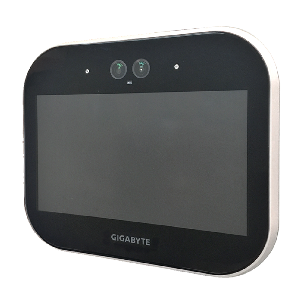 AIO-M2 - 7-inch AIO facial recognition edge device, with RGB and IR lenses all in this single device.