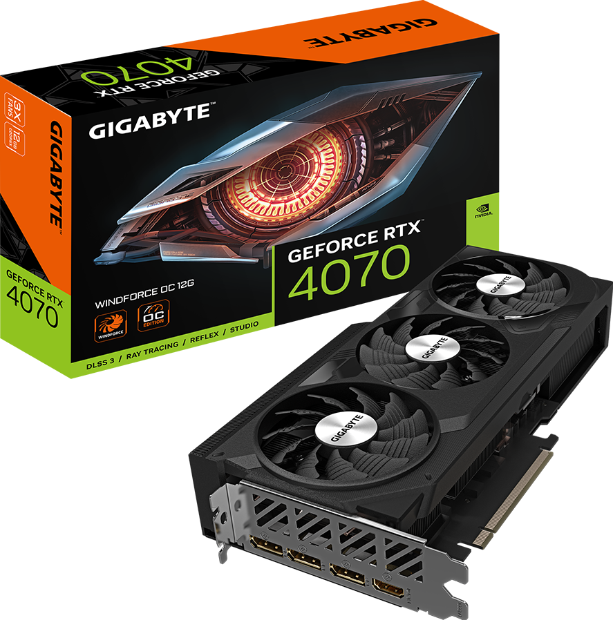 グラフィックボード・グラボ・ビデオカード GIGABYTE GEFORCE RTX4070 WINDFORCE OC12G GeForce RTX™ 4070 WINDFORCE OC 12G (Rev. 1.0) - GIGABYTE Global