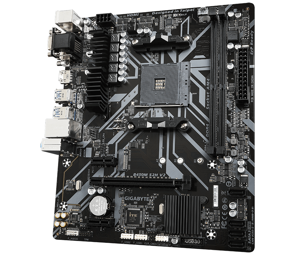 Gigabyte carte mère AMD B450 Emplacement AM4 micro ATX (B450M S2H V2)