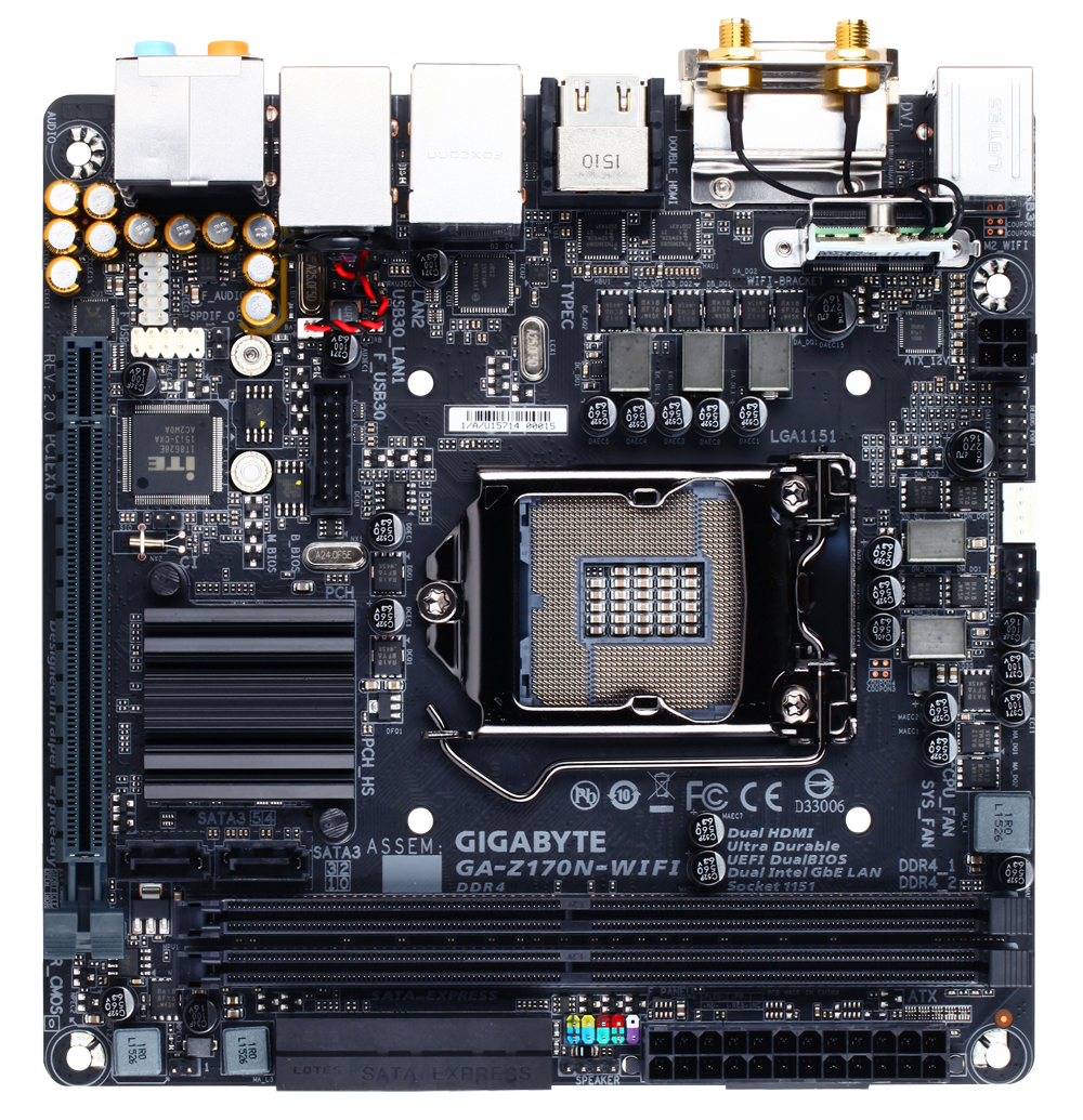 オーダー受付中 Gigabyte LGA1151 Intel Z170 Mini-ITX DDR4 Motherboard GA-Z170N-W  マザーボード FONDOBLAKA