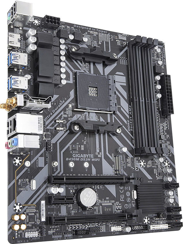 GIGABYTE B450M DS3H マザーボード B450M DS3H WIFI (Rev. 1.0/1.1/1.2/1.3) Материнські плати
