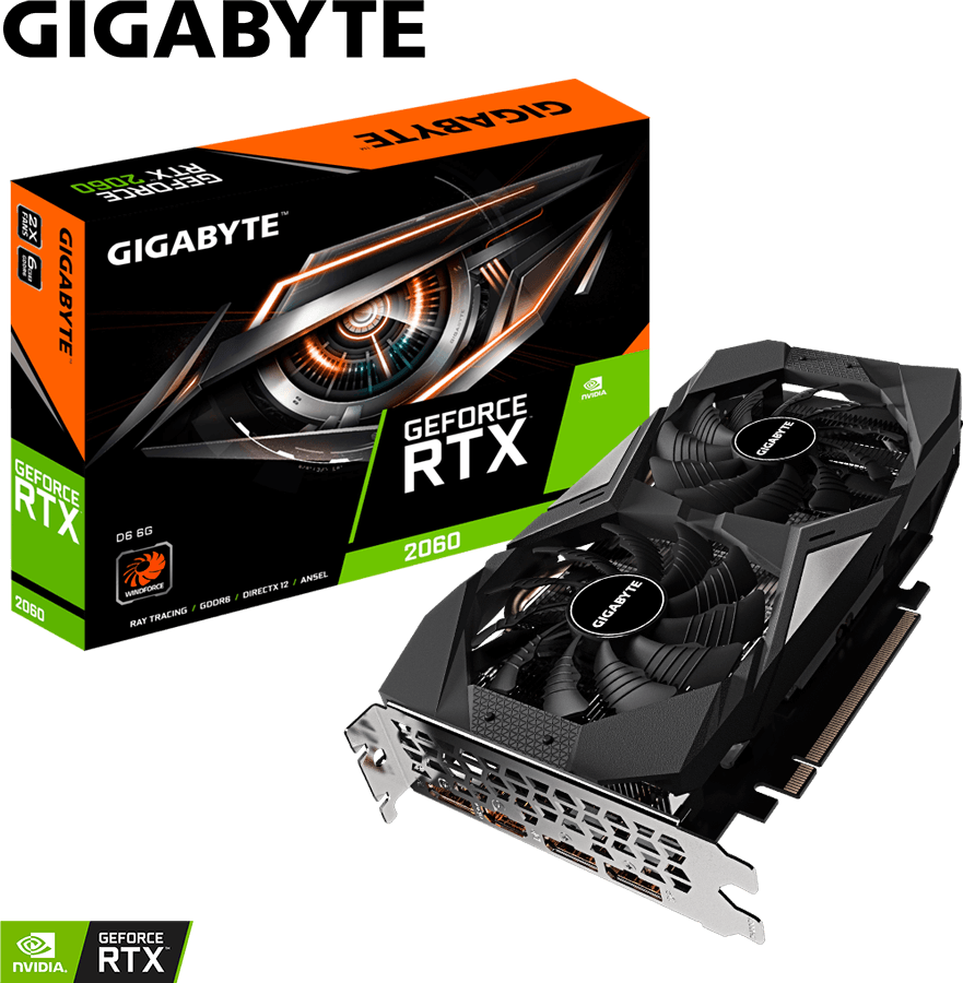 GeForce RTX™ 2060 D6 6G (Rev. 1.0) - GIGABYTE Brazil