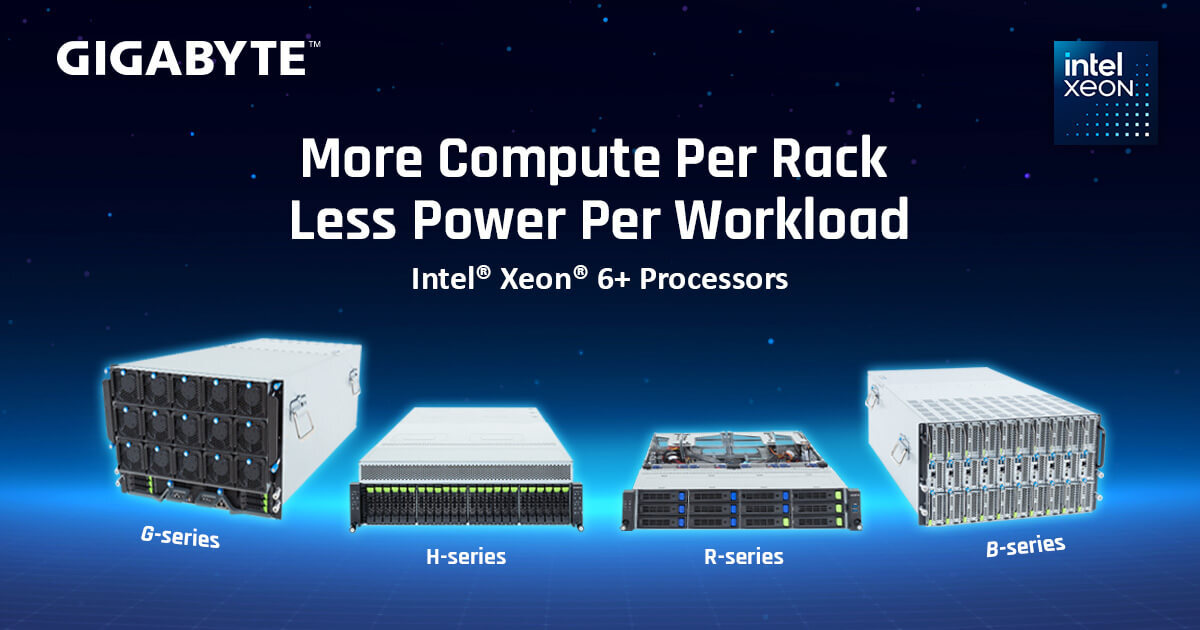 Giga Computing Announces Support for Intel Xeon 6+ at Computex 2026