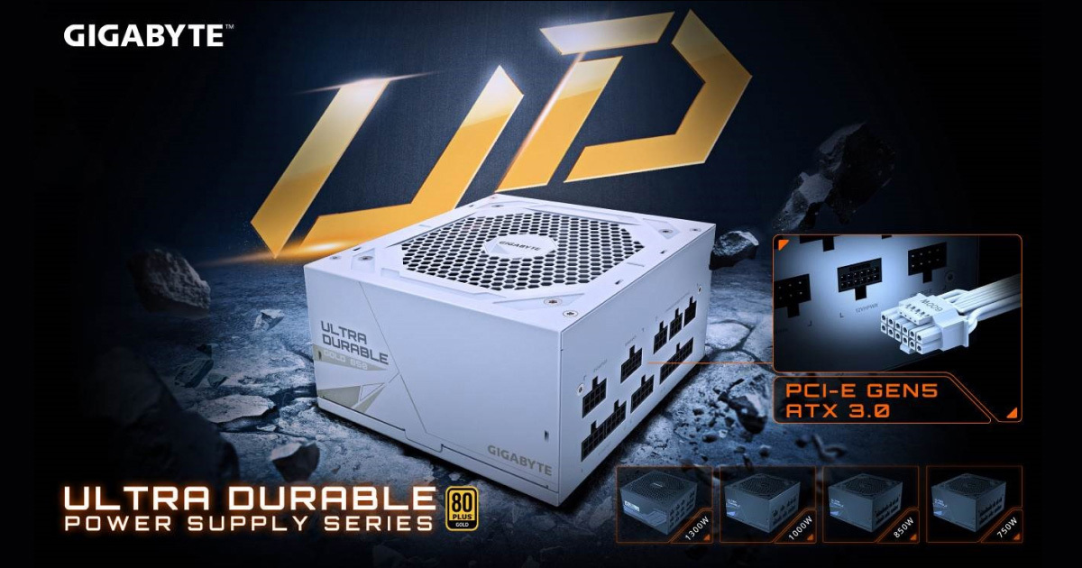 GIGABYTE Launches the UD850GM PCIE 5.0 White Edition and the UD750GM PCIE 5.0 Power Supplies