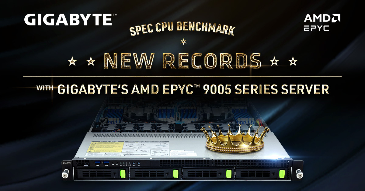 GIGABYTE übertrifft die Konkurrenz mit AMD EPYC™ 9005 CPUs in den neuesten SPEC CPU-Benchmarks