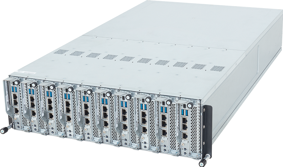 B343-C40-AAJ1 - Blade Server - AMD EPYC™ 4005 & Ryzen™ 9000 - 3U 10-Node UP 20-Bay Gen5 NVMe/SATA
